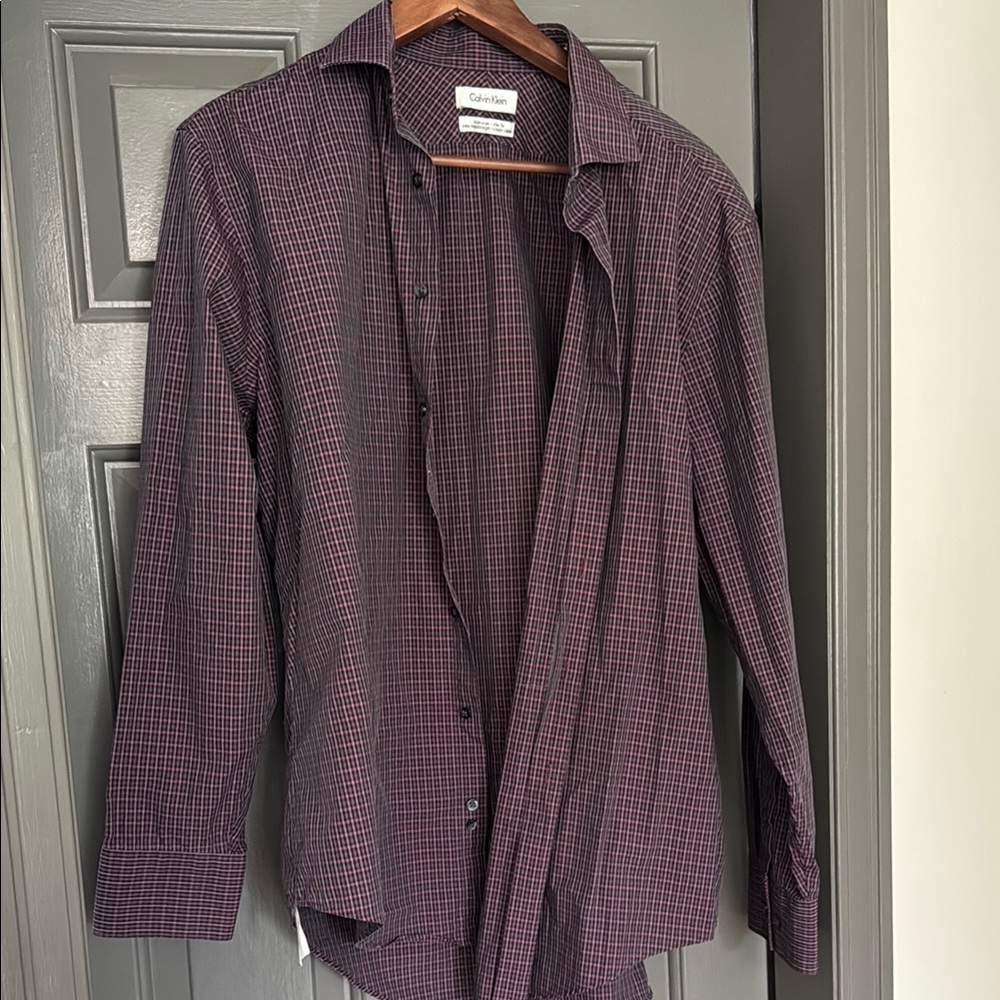 Calvin Klein Deep Purple Plaid Shirt